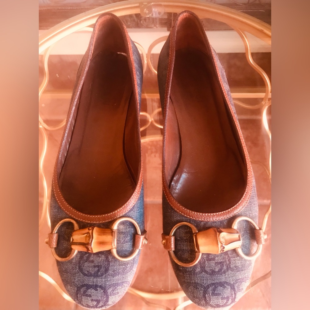 Authentic Gucci Flats Denim 6 - Picture 2 of 6